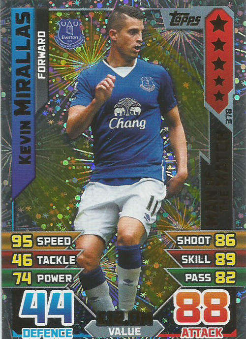 MATCH ATTAX 2015/2016 - KEVIN MIRALLAS -   "MAN of the MATCH" TRADING CARD