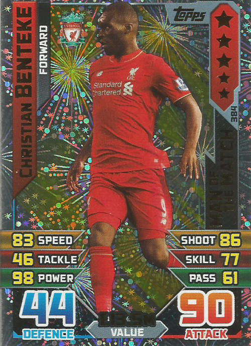 MATCH ATTAX 2015/2016 - CHRISTIAN BENTEKE  -   "MAN of the MATCH" TRADING CARD
