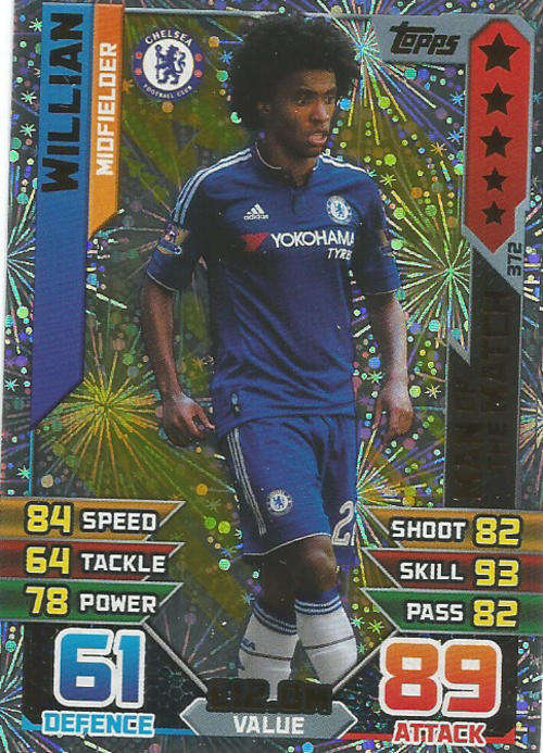 MATCH ATTAX 2015/2016 - WILLIAM -   "MAN of the MATCH" TRADING CARD
