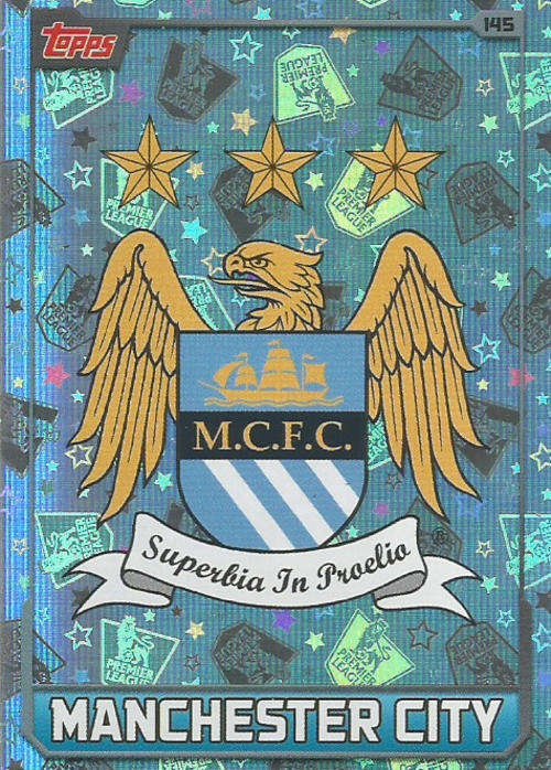 MATCH ATTAX 2015/2016 - MANCHESTER CITY FC -   "CLUB BADGE" FOIL TRADING CARD