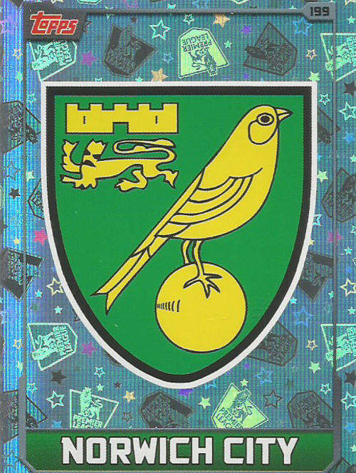 MATCH ATTAX 2015/2016 - NORWICH CITY -   "CLUB BADGE" FOIL TRADING CARD