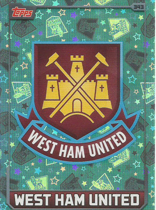 MATCH ATTAX 2015/2016 - WEST HAM UNITED -   "CLUB BADGE" FOIL TRADING CARD