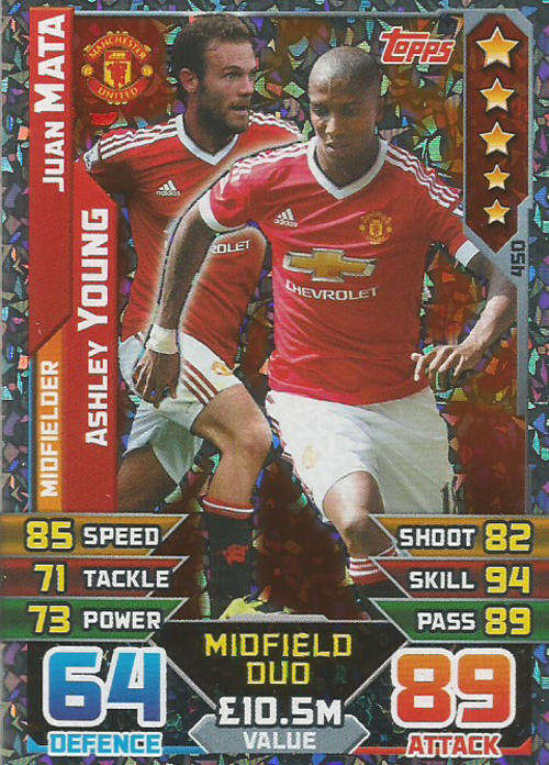 MATCH ATTAX 2015/2016 - MANCHESTER UNITED -   "DUO" FOIL TRADING CARD