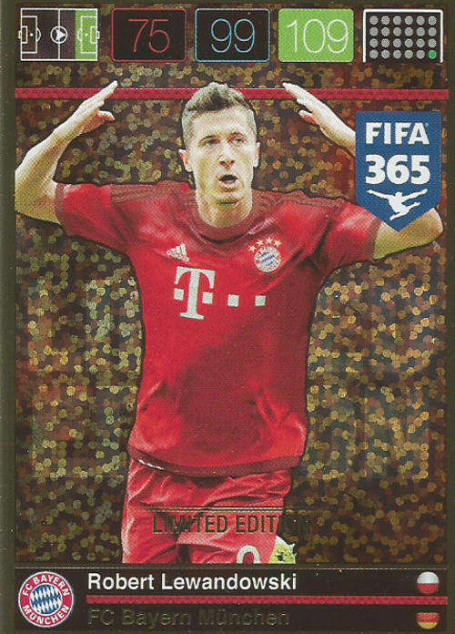 ROBERT LEWANDOWSKI - PANINI FIFA 365 - "LIMITED EDITION" TRADING CARD 1