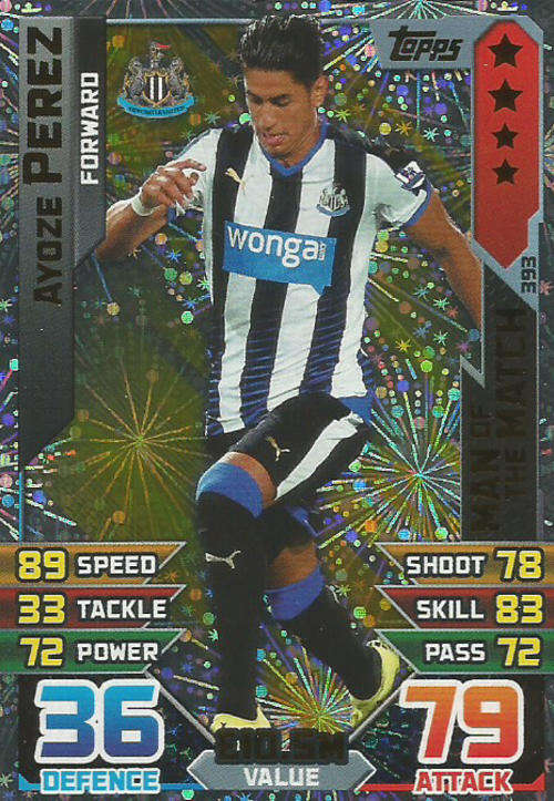 MATCH ATTAX 2015/2016 - AYOZE PEREZ -  "MAN of the MATCH" TRADING CARD