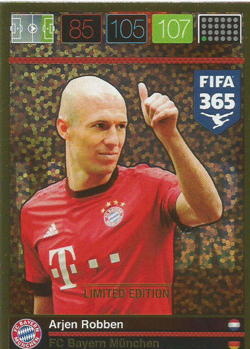 ARJEN ROBBEN - PANINI FIFA 365 - "LIMITED EDITION" TRADING CARD