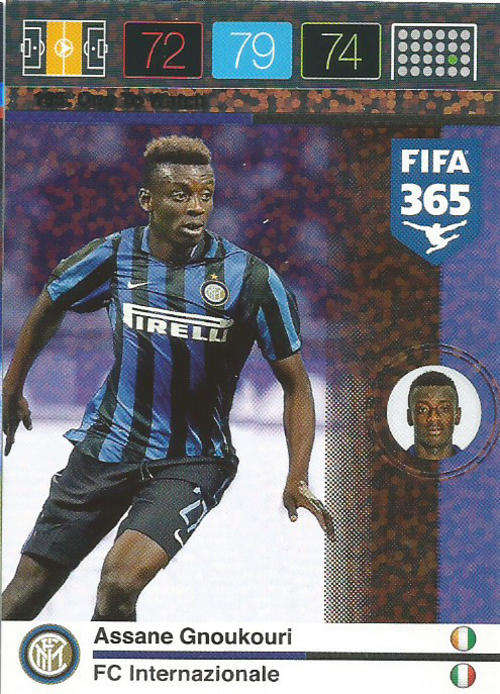PANINI FIFA 365 - ASSANE GNOUKOURI - "ONE TO WATCH" TRADING CARD