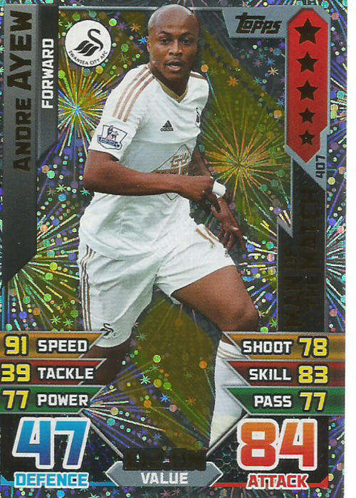 MATCH ATTAX 2015/2016 - ANDRE AYEW -   "MAN of the MATCH" TRADING CARD