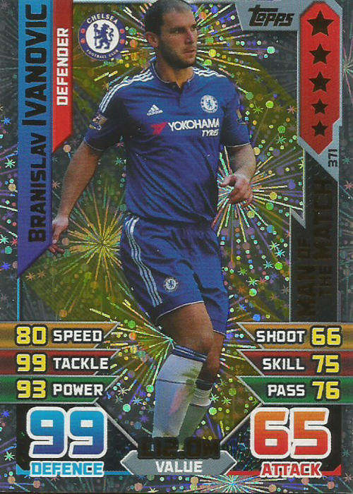 MATCH ATTAX 2015/2016 - BRANISLAV IVANOVIC  -  "MAN of the MATCH" TRADING CARD