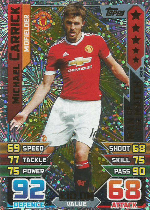 MATCH ATTAX 2015/2016 - MICHAEL CARRICK  -  "MAN of the MATCH" TRADING CARD