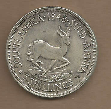 UNION of SOUTH AFRICA - SILVER CROWN 1948 - CIRCULATED