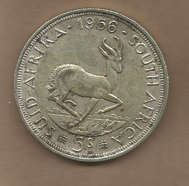 UNION of SOUTH AFRICA - SILVER CROWN 1956 - CIRCULATED - LOT A