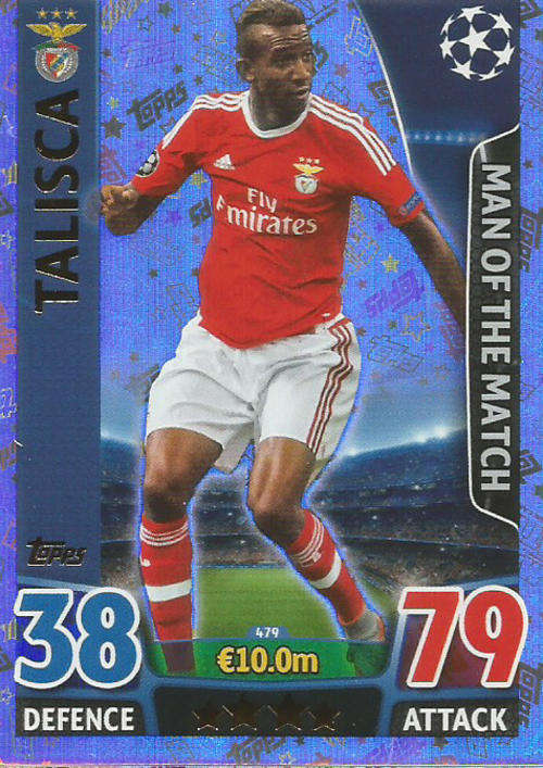 TALISCA - CHAMPIONS LEAGUE  2015/16 - TOPPS - "MAN of the MATCH" TRADING CARD