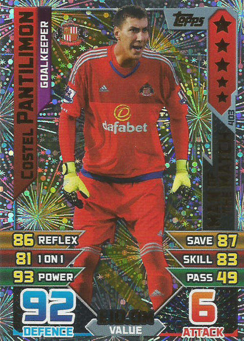 MATCH ATTAX 2015/2016 - COSTEL PANTILIMON -  "MAN of the MATCH" TRADING CARD