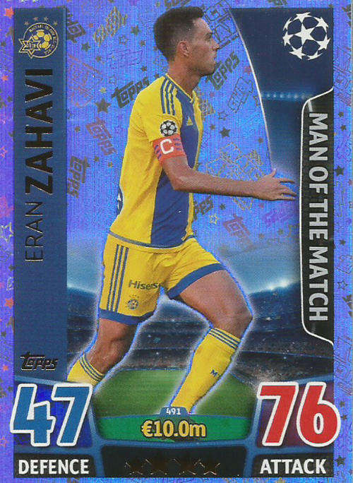 ERAN ZAHAVI - CHAMPIONS LEAGUE  2015/16 - TOPPS - "MAN of the MATCH" TRADING CARD