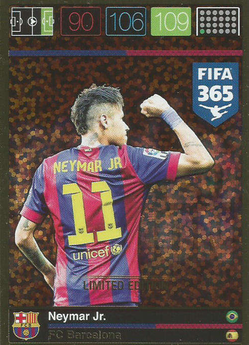 NEYMAR Jr  - PANINI FIFA 365 - "LIMITED EDITION" TRADING CARD