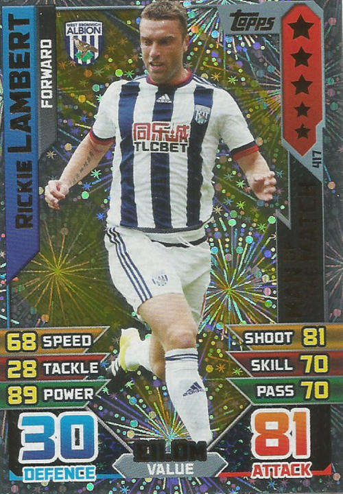 MATCH ATTAX 2015/2016 - RICHIE LAMBERT -  "MAN of the MATCH" TRADING CARD