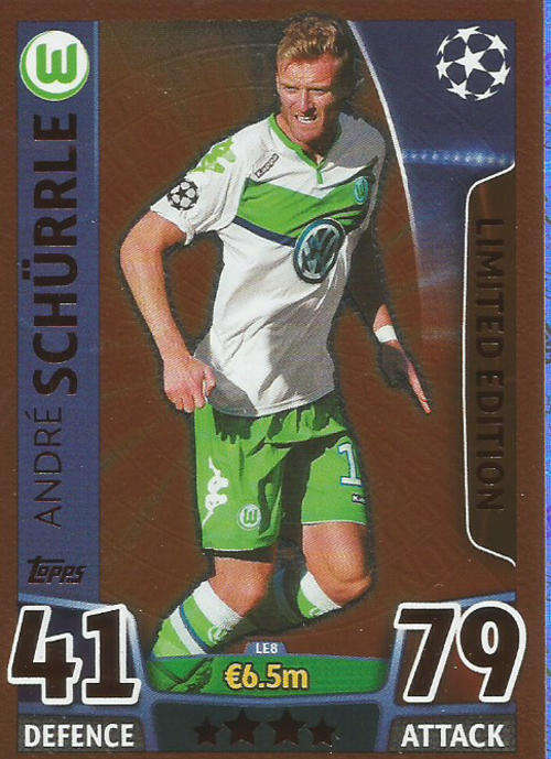 ANDRE SCHURRLE - CHAMPIONS LEAGUE  2015/16 - TOPPS - "BRONZE" LIMITED EDITION TRADING CARD