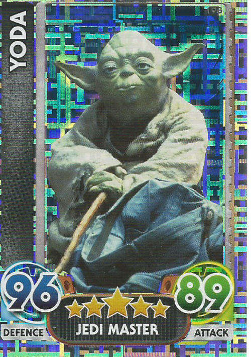 STAR WARS 2015/16 - FORCE ATTAX MOVIE SERIES 4 - YODA `RAINBOW FOIL` CARD 198