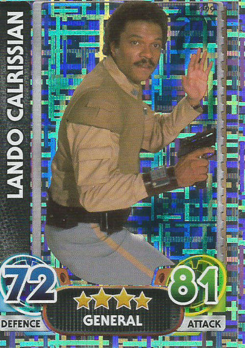 STAR WARS 2015/16 - FORCE ATTAX MOVIE SERIES 4 - LANDO CALRISSIAN `RAINBOW FOIL` CARD 199