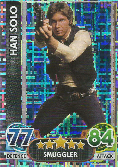 STAR WARS 2015/16 - FORCE ATTAX MOVIE SERIES 4 - HAN SOLO `RAINBOW FOIL` CARD 195