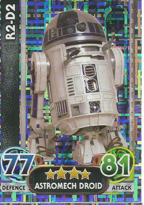 STAR WARS 2015/16 - FORCE ATTAX MOVIE SERIES 4 -R2D2 `RAINBOW FOIL` CARD 201