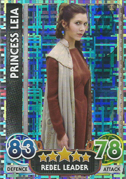 STAR WARS 2015/16 - FORCE ATTAX MOVIE SERIES 4 - PRINCESS LEIA `RAINBOW FOIL` CARD 194