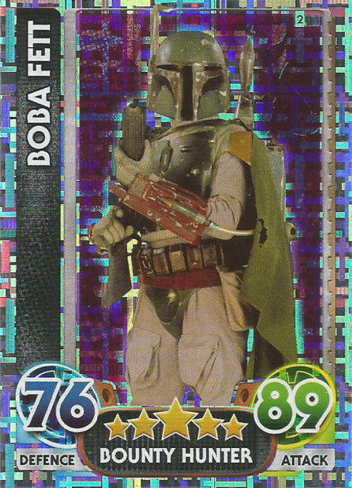 STAR WARS 2015/16 - FORCE ATTAX MOVIE SERIES 4 - BOBA FETT `RAINBOW FOIL` CARD 204