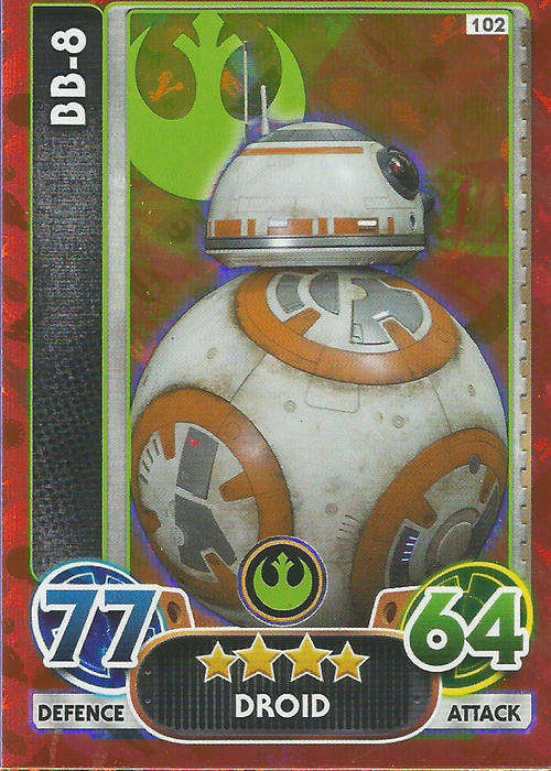 STAR WARS 2016 - FORCE ATTAX `EXTRA` - BB8 `FOIL` CARD 102