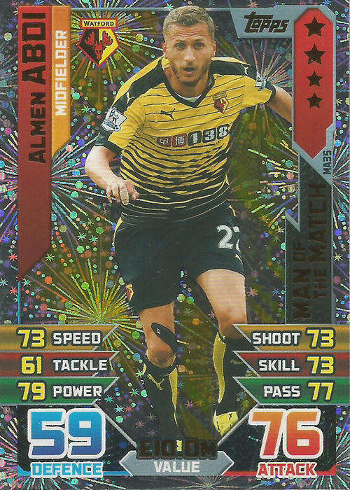 ALMEN ABDI - MATCH ATTAX "EXTRA" 2016 -  "MAN of the MATCH" TRADING CARD