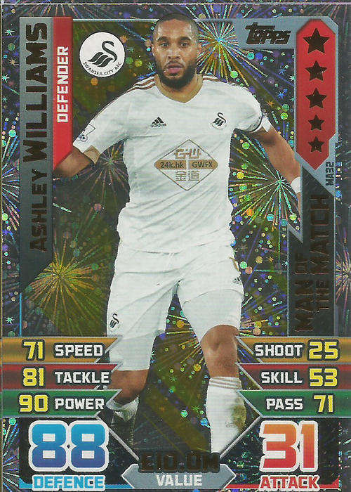 ASHLEY WILLIAMS - MATCH ATTAX "EXTRA" 2016 -  "MAN of the MATCH" TRADING CARD