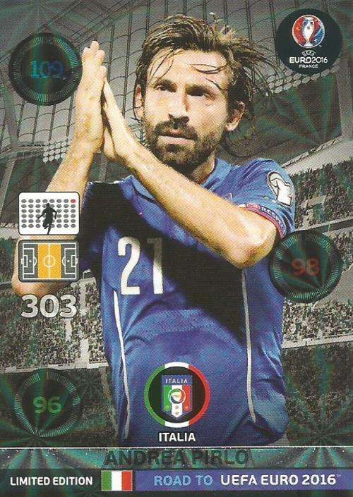 ANDREA PIRLO - PANINI "ROAD to EURO 2016" - "LIMITED EDITION" TRADING CARD