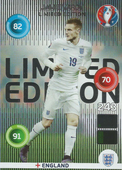 EURO 2016 by PANINI - JAMES VARDY "CLASSIC LIMITED EDITION" TRADING CARD