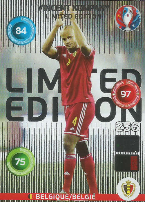 EURO 2016 by PANINI - VINCENT KOMPANY "CLASSIC LIMITED EDITION" TRADING CARD