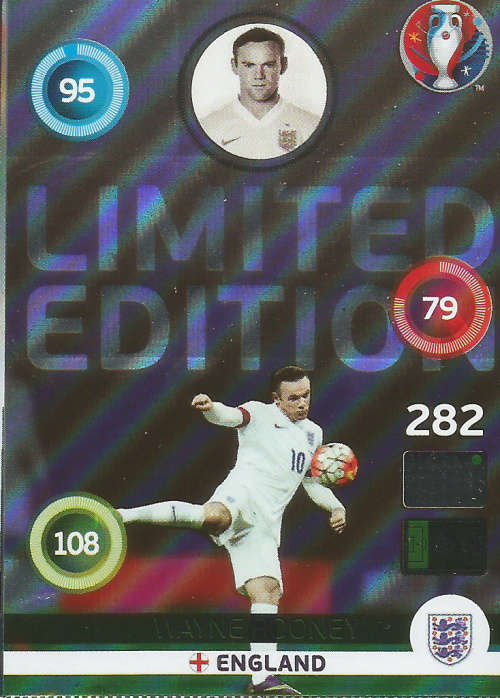 EURO 2016 by PANINI - WAYNE ROONEY "GLOSS LIMITED EDITION" TRADING CARD