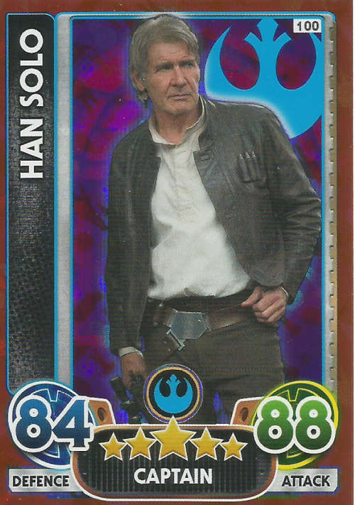 STAR WARS 2016 - FORCE ATTAX `EXTRA` - HAN SOLO `FOIL` CARD 100