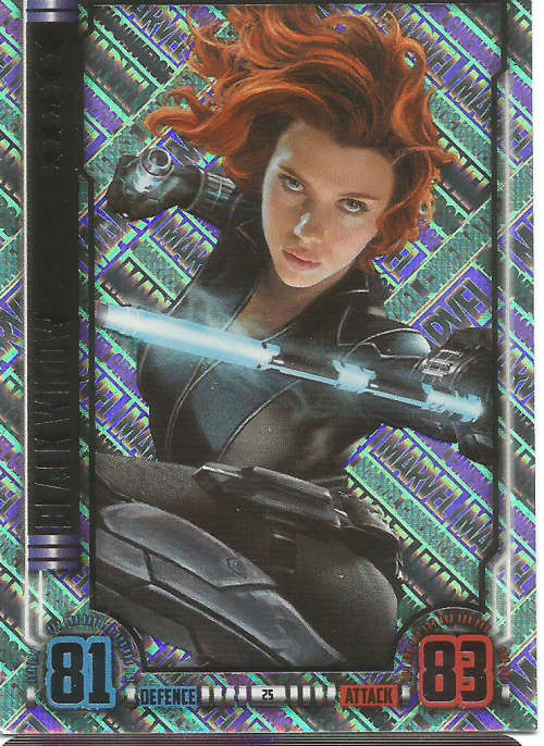 MARVEL HERO ATTAX UNIVERSE 2016 - BLACK WIDOW  `UNIQUE HOLOGRAPHIC` TRADING CARD 25