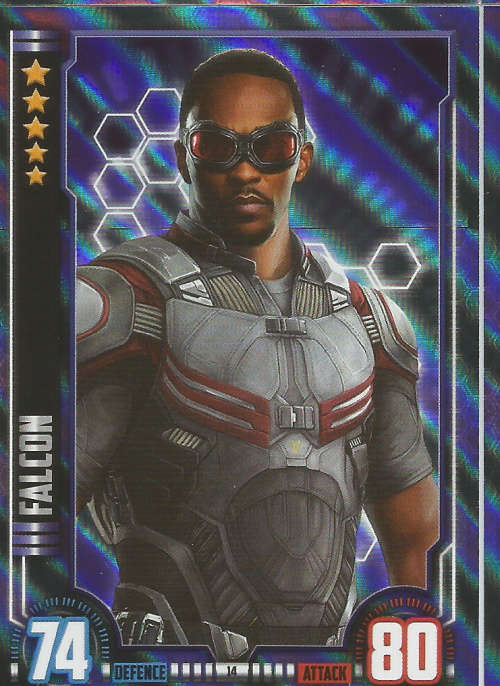 MARVEL HERO ATTAX UNIVERSE 2016 - FALCON  `HOLOGRAPHIC` FOIL TRADING CARD 14
