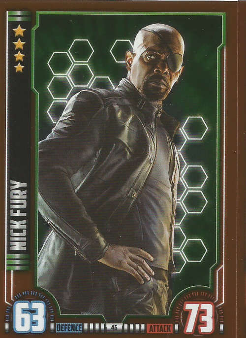MARVEL HERO ATTAX UNIVERSE 2016 - NICK FURY  `BRONZE MIRROR` FOIL TRADING CARD 46