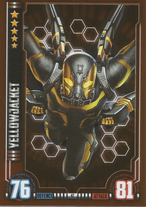 MARVEL HERO ATTAX UNIVERSE 2016 - YELLOWJACKET  `MIRROR` FOIL TRADING CARD 47