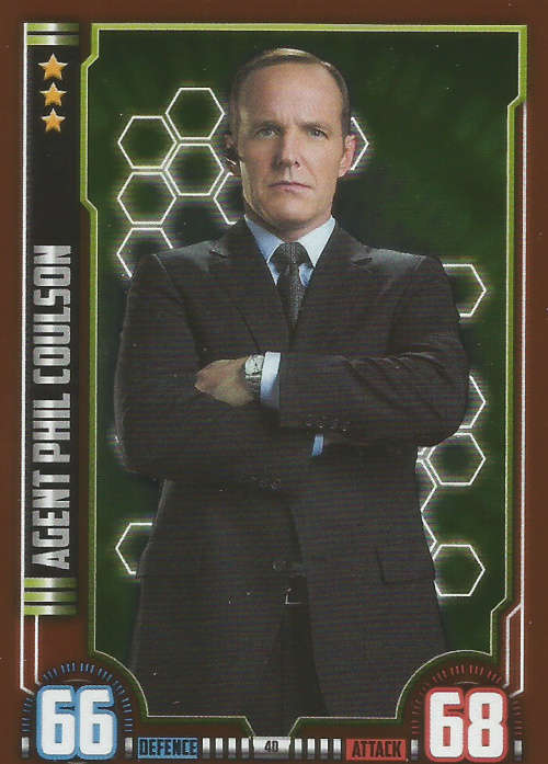 MARVEL HERO ATTAX UNIVERSE 2016 - AGENT PHIL COULSON  `BRONZE MIRROR` FOIL TRADING CARD 40