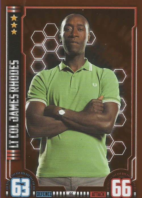 MARVEL HERO ATTAX UNIVERSE 2016 - LT COL JAMES RHODES `BRONZE MIRROR` FOIL TRADING CARD 44