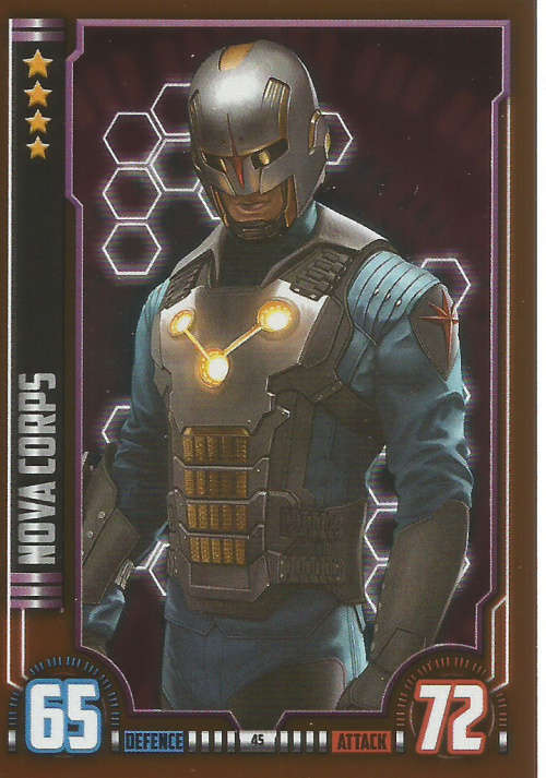 MARVEL HERO ATTAX UNIVERSE 2016 - NOVA CORPS `BRONZE MIRROR` FOIL TRADING CARD 45