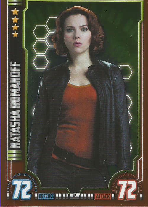MARVEL HERO ATTAX UNIVERSE 2016 - NATASHA ROMANOFF `BRONZE MIRROR` FOIL TRADING CARD 42