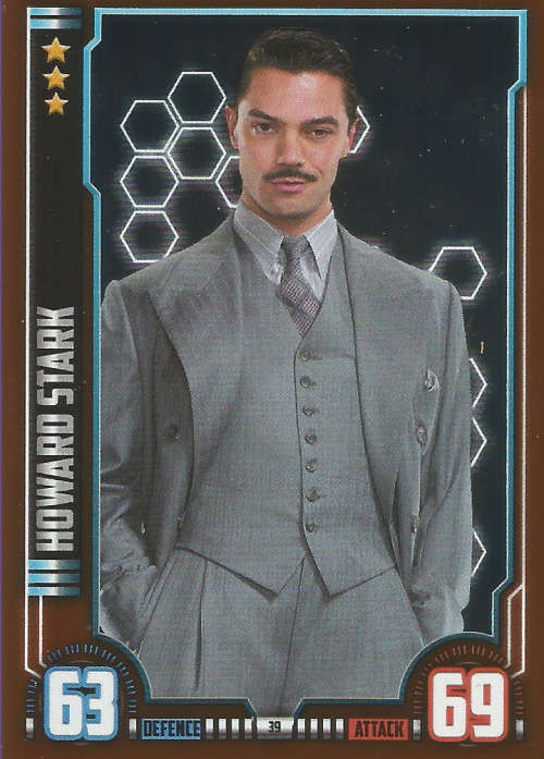 MARVEL HERO ATTAX UNIVERSE 2016 - HOWARD STARK `BRONZE MIRROR` FOIL TRADING CARD 39