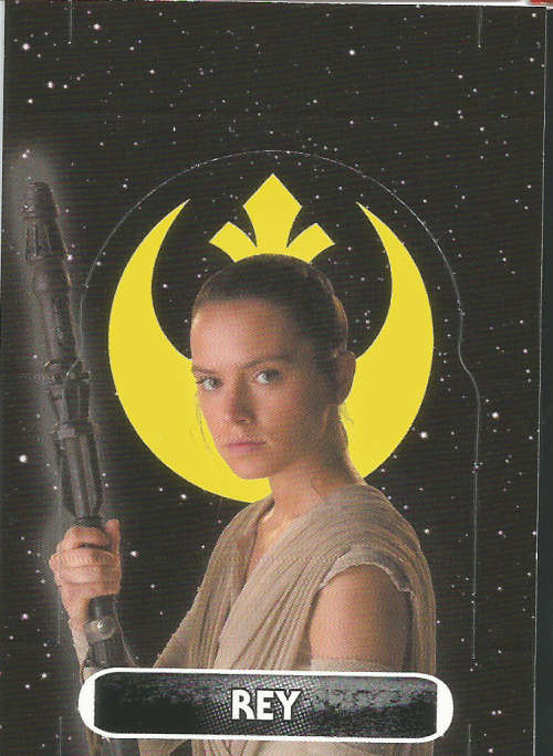 STAR WARS 2016 - FORCE ATTAX `EXTRA` - REY `RARE STAND-UP` CARD 130