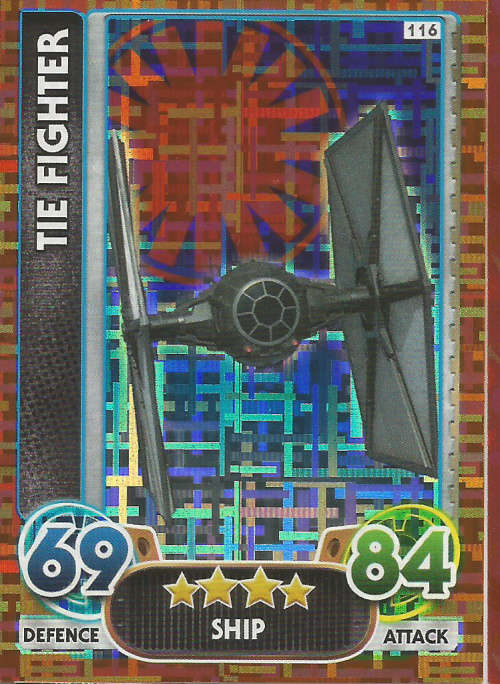 STAR WARS 2016 - FORCE ATTAX `EXTRA` - THE FIGHTER `RAINBOW FOIL` CARD 116