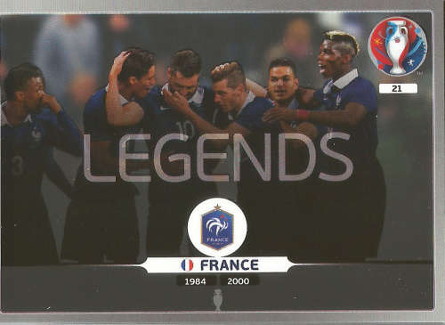 PANINI EURO 2016 - "FRANCE" "LEGENDS" TRADING CARD 21