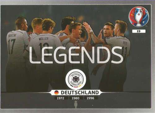 PANINI EURO 2016 - "GERMANY" "LEGENDS" TRADING CARD 19