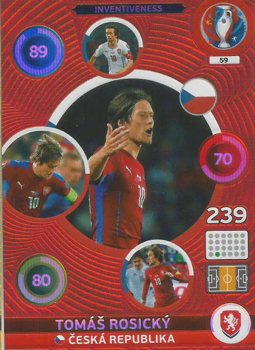 PANINI EURO 2016 - TOMAS ROSICKY  "INVENTIVENESS" FOIL TRADING CARD 59